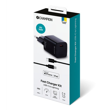 Charger 30W + USB-C to Lightning Cable Black