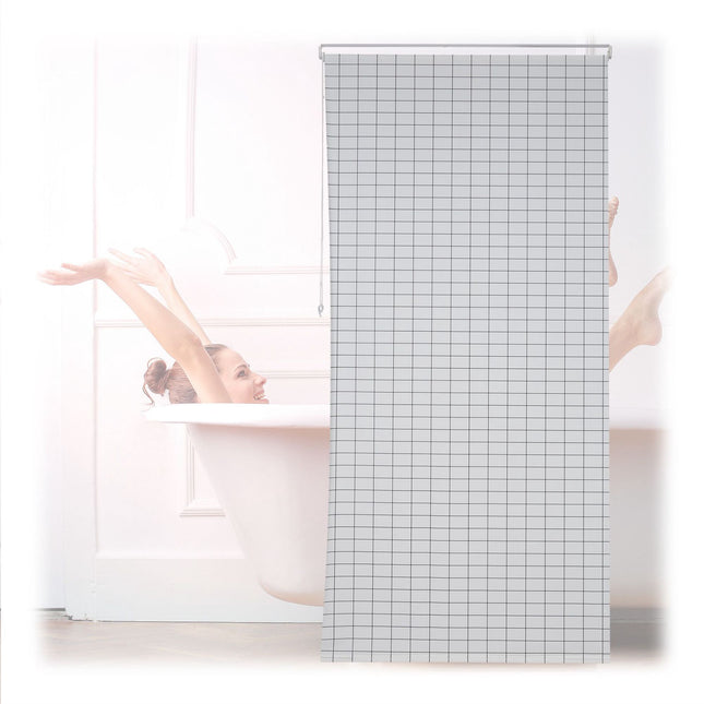 Checkered shower curtain