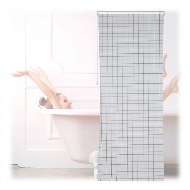 Checkered shower curtain