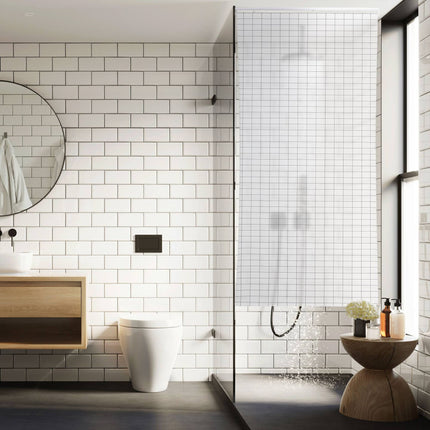 Checkered shower curtain