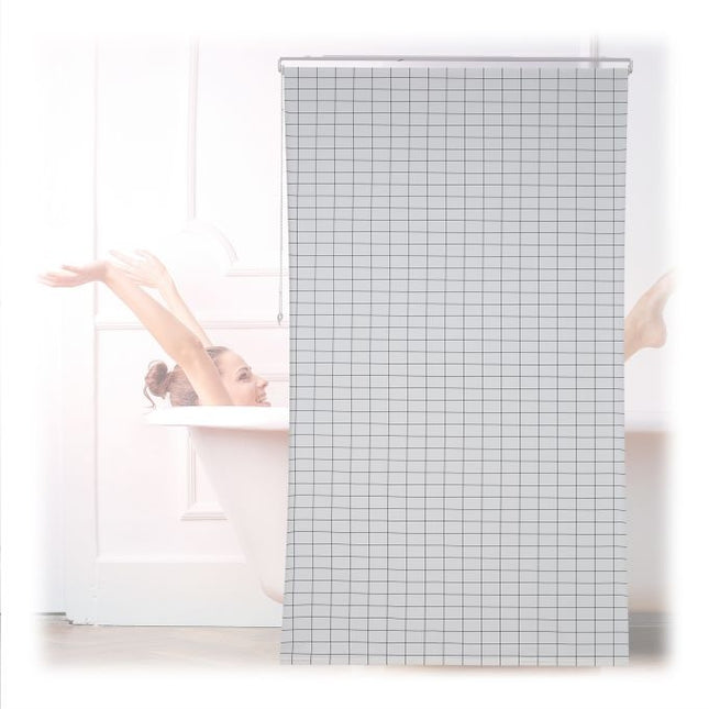 Checkered shower curtain