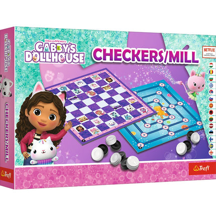 Checkers & Mill Board Game for Gabby's Dollhouse Playtime