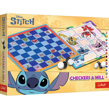 Checkers & Mill Board Games Featuring Disney Stitch