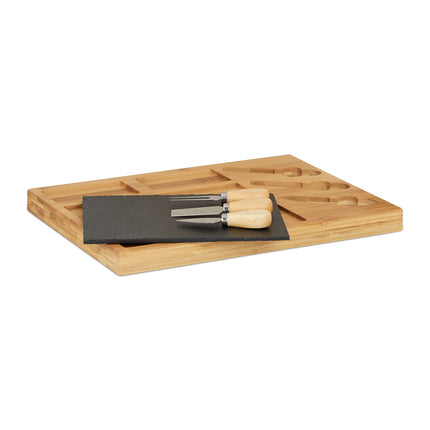 Cheese board set with 3 cheese knives