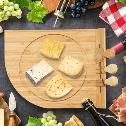 Cheese clock with board and cutlery