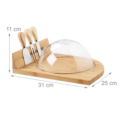 Cheese clock with board and cutlery