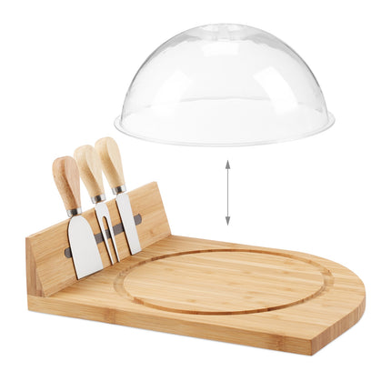 Cheese clock with board and cutlery