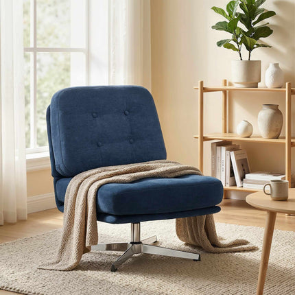Chenille Lounge Chair, 360 Swivel, 70 cm Seat Width