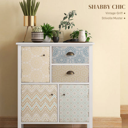 White chest of drawers - 2 drawers, 3 compartments, tilt protection