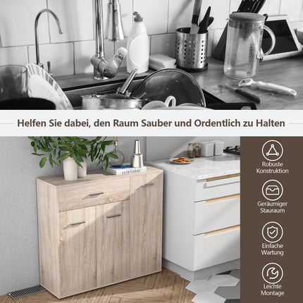 Chest Of Drawers With 2 Doors, Drawer, 90 x 29 x 82 cm