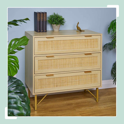 Chest of 3 drawers in wooden look