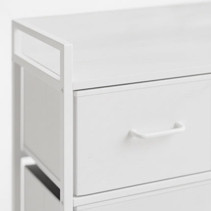 Chest of Drawers, 7 Fabric Bins, Metal & MDF