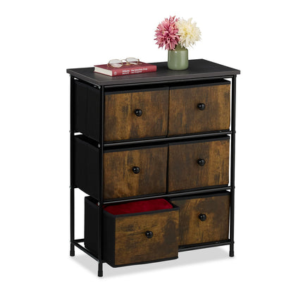 Chest of Drawers with 6 Fabric Compartments