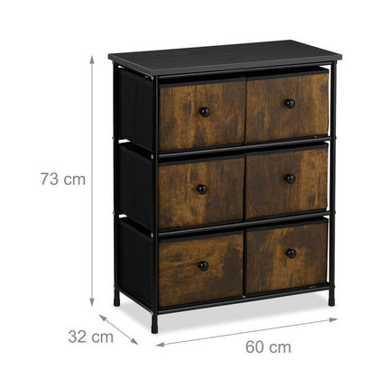 Chest of Drawers with 6 Fabric Compartments