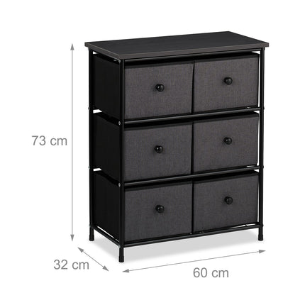 Chest of Drawers with 6 Fabric Compartments