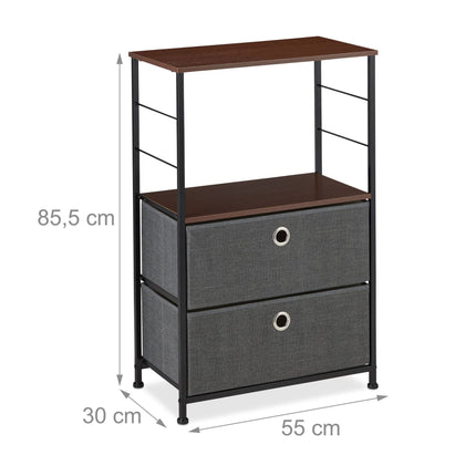 Chest of drawers with 2 collapsible baskets