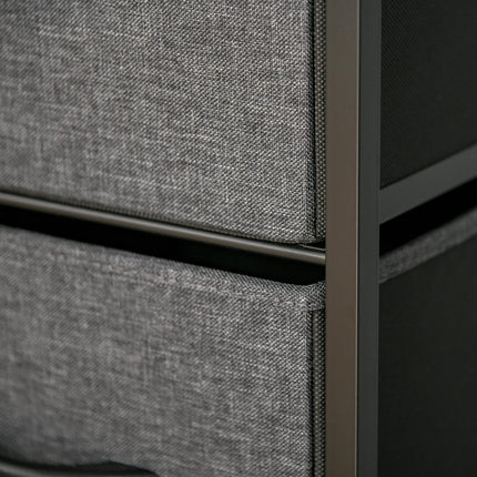 Chest of drawers with 4 drawers made of linen storage cabinet with shelf handles black