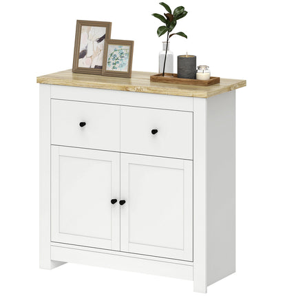 White Sideboard with Drawers and Adjustable Shelf