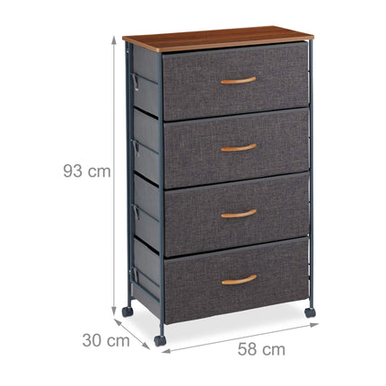 Chest of drawers with wheels