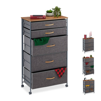 Chest of drawers with wheels