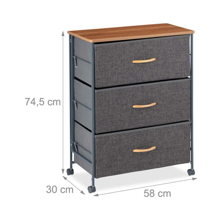 Chest of drawers with wheels