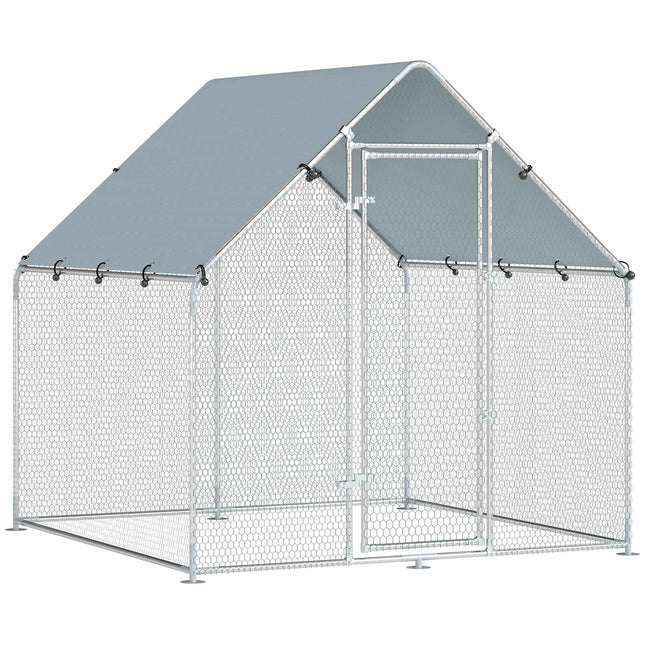 Chicken Coop, 4-6 Hens, Galvanized Steel, Weatherproof Roof