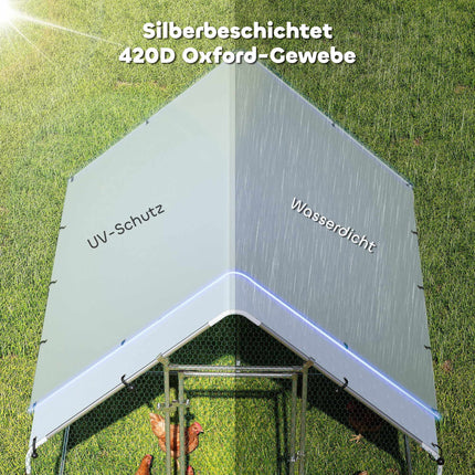 Chicken Coop, 4-6 Hens, Galvanized Steel, Weatherproof Roof