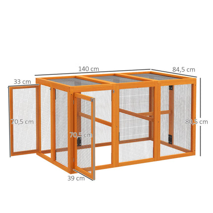 Chicken Coop for 1-3 Hens, Wood Frame, Steel Wire, Expandable