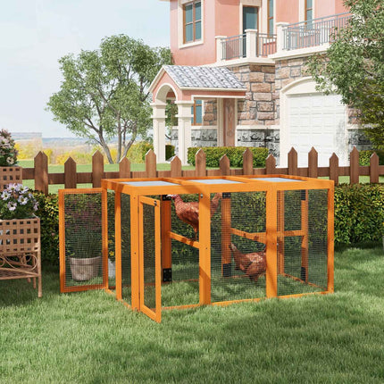 Chicken Coop for 1-3 Hens, Wood Frame, Steel Wire, Expandable