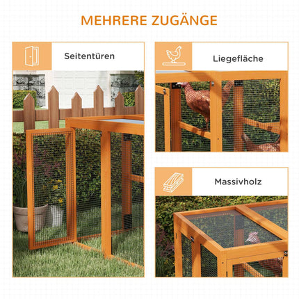Chicken Coop for 1-3 Hens, Wood Frame, Steel Wire, Expandable