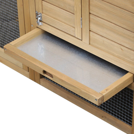 Chicken Coop with Run, Wood, 2 Levels, Nesting Box