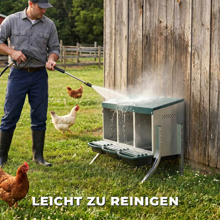 Chicken Nest Box with Ventilation, 3 Compartments, Metal