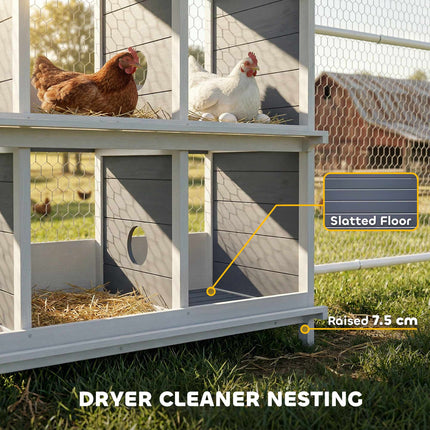 Chicken Nesting Box, 6 Compartments, Wooden, 2 Perches