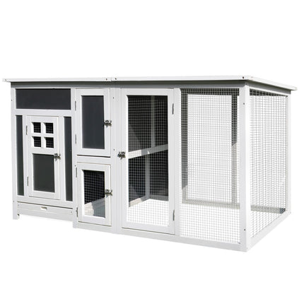 Hen house for 1-2 chickens, nesting box, spruce wood, grey/white