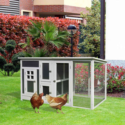 Hen house for 1-2 chickens, nesting box, spruce wood, grey/white