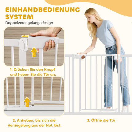 Child Safety Gate, No-Drill, Auto-Close, 76-103 x 76 cm