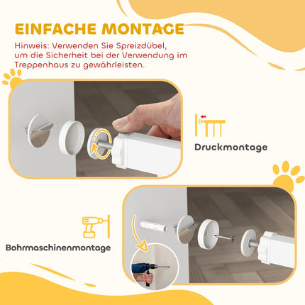 Child Safety Gate, No-Drill, Auto-Close, 76-80 x 76 cm