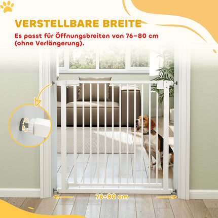 Child Safety Gate, No-Drill, Auto-Close, 76-80 x 76 cm