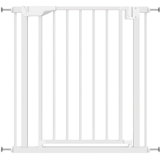 Child Safety Gate, No-Drill, Auto-Close, 76-82cm, White