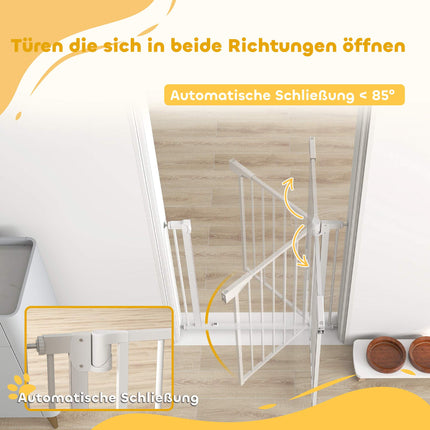 Child Safety Gate, No-Drill, Auto-Close, 76-82cm, White