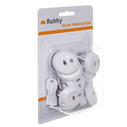 Child Safety Socket Covers, 15 Pack with Keys, White