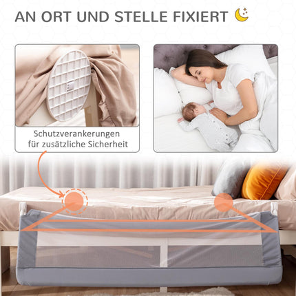 Children's bed rail Fall protection, Grey, 150cm