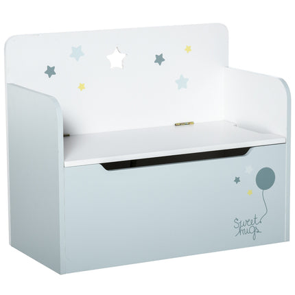 Children's storage bench - Toy Box Chest, Light blue, 3-6 years