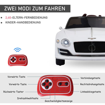Electric children's car with remote control - 2 motors, white, 108cm