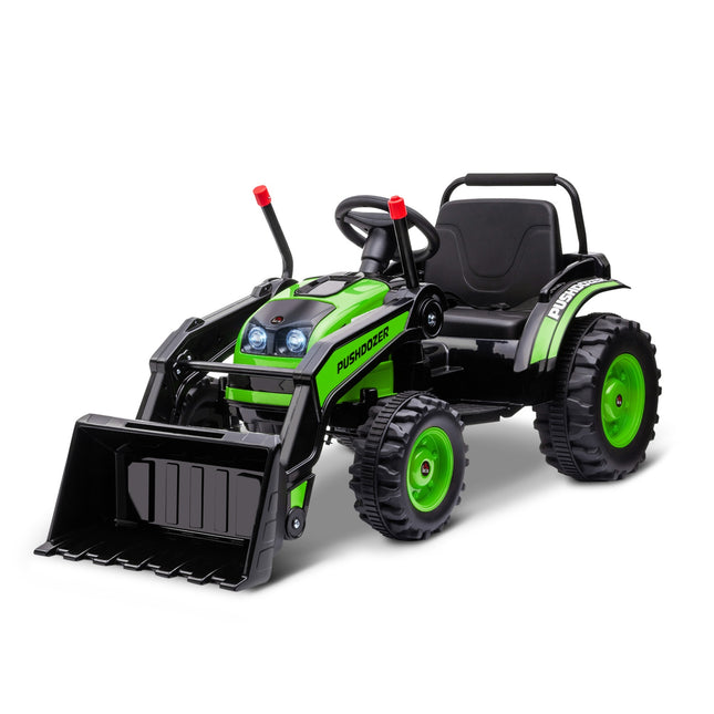 Electric ride-on excavator for children with music, 3-5 years, green