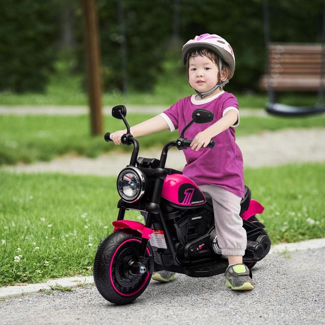 Electric motorcycle for children, pink, 2 removable wheels, 1.5-3 km/h