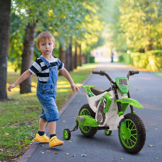 Children's 12V electric motorcycle with training wheels