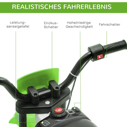 Children's 12V electric motorcycle with training wheels