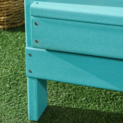 Children's teal Adirondack chair for ages 3+ with slatted design