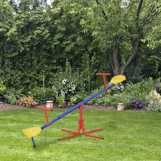 Children's 360° rotating metal seesaw for ages 3-8